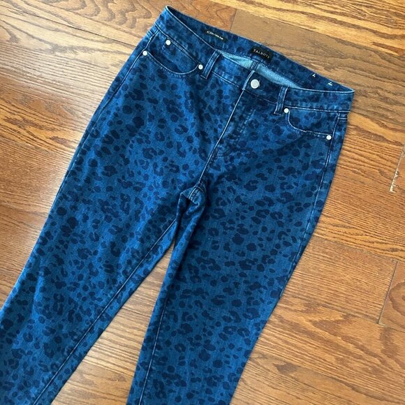 Talbots Slim Ankle Jeans Alluring Animal Leopard Print Size 8 with Stretch Denim - Picture 5 of 13